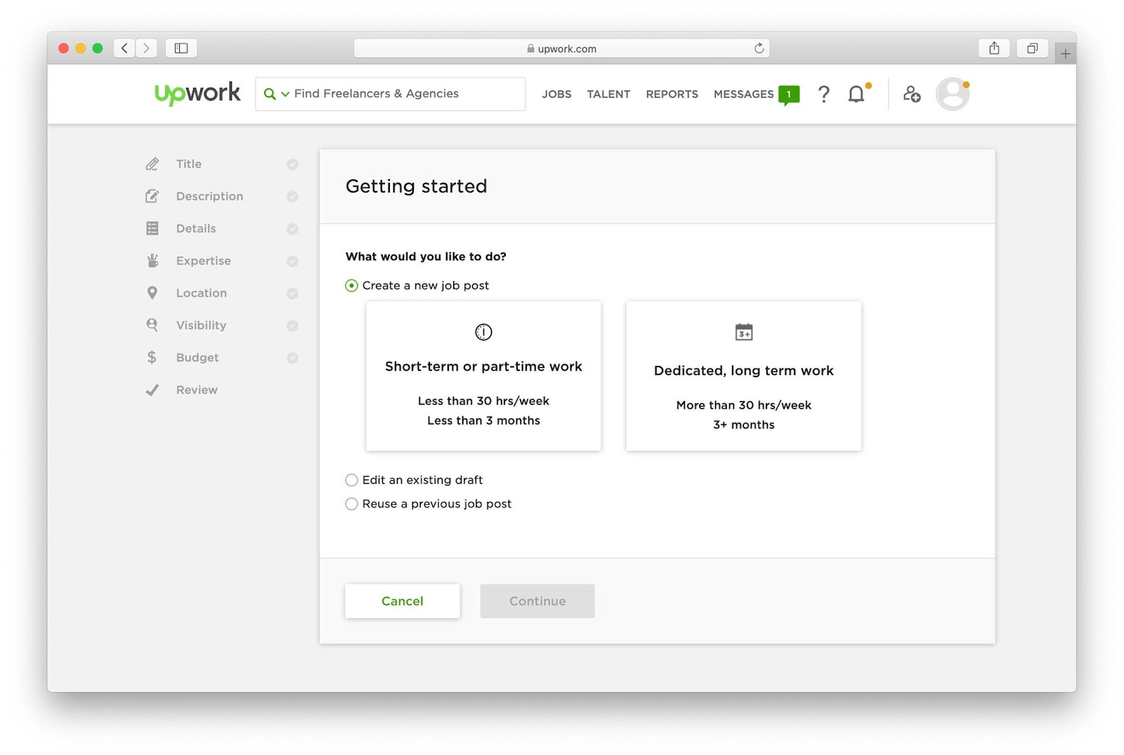 Posting jobs on Upwork