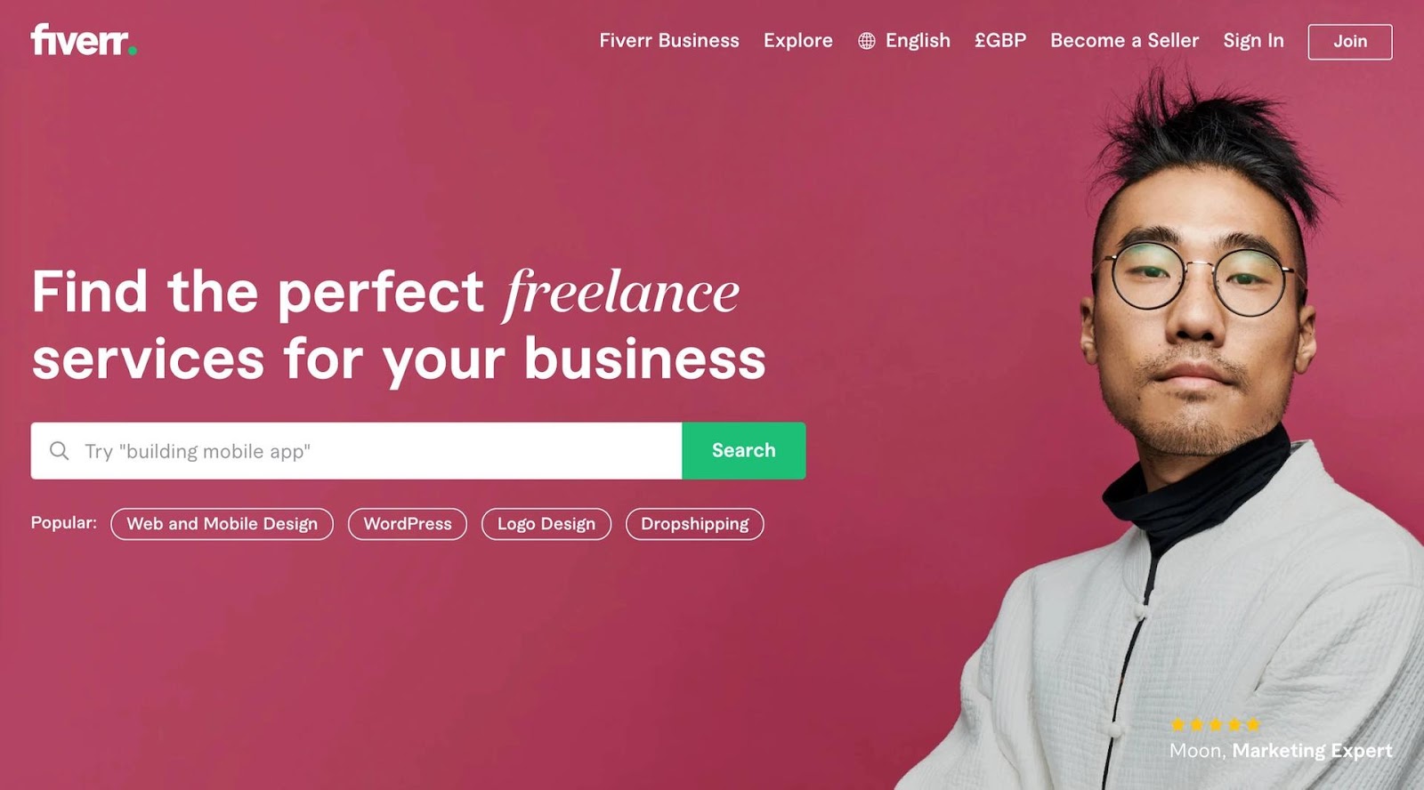 fiverr homepage screenshot