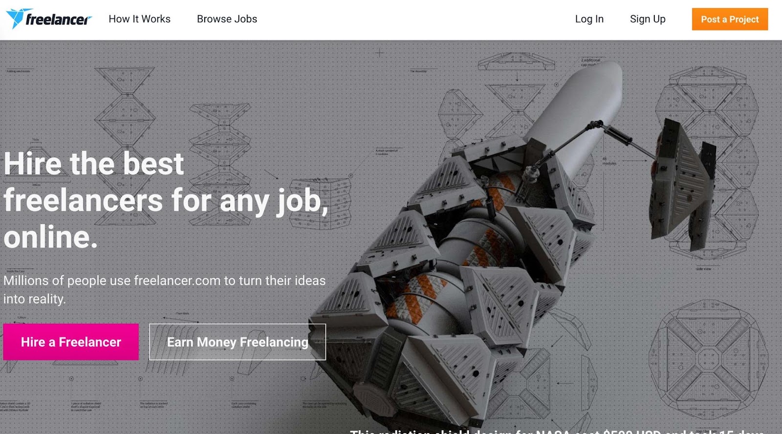 freelancer.com homepage screenshot