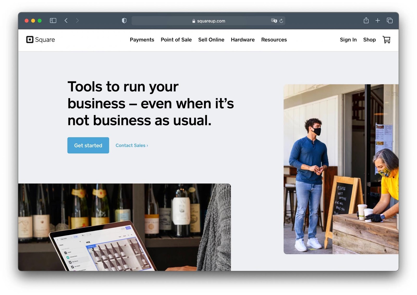 Square homepage